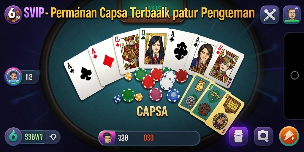 Antarmuka menarik dari game Capsa 6SVIP yang mudah digunakan.