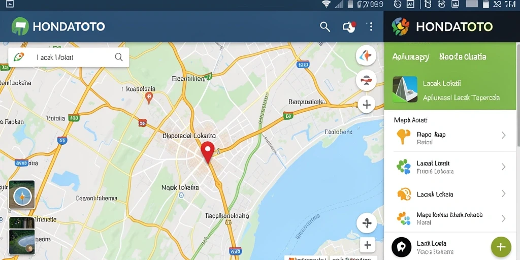 Tampilan antarmuka HONDATOTO saat melacak lokasi real-time.