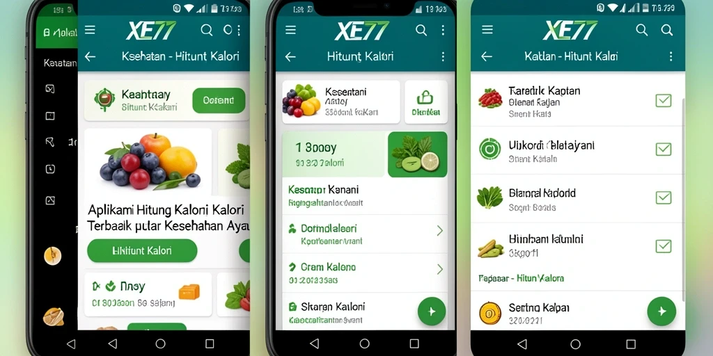 Tampilan antarmuka XE77 yang menarik dan fungsional untuk Hitung Kalori.