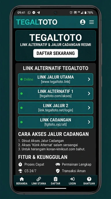 Tampilan link alternatif tegaltoto